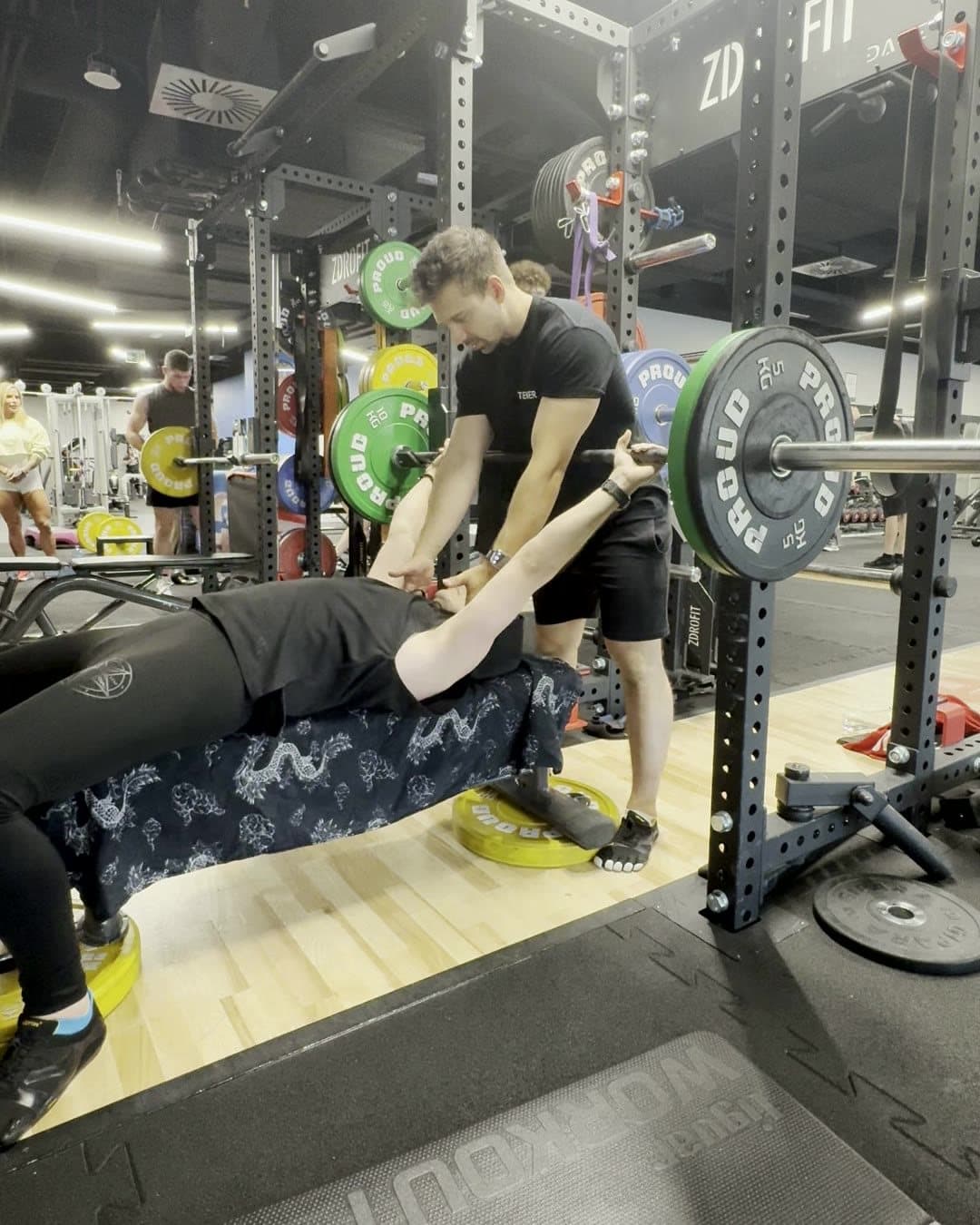 Personal training in Gdańsk: spotting a bench press